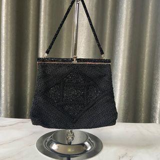 Black beaded evening bag