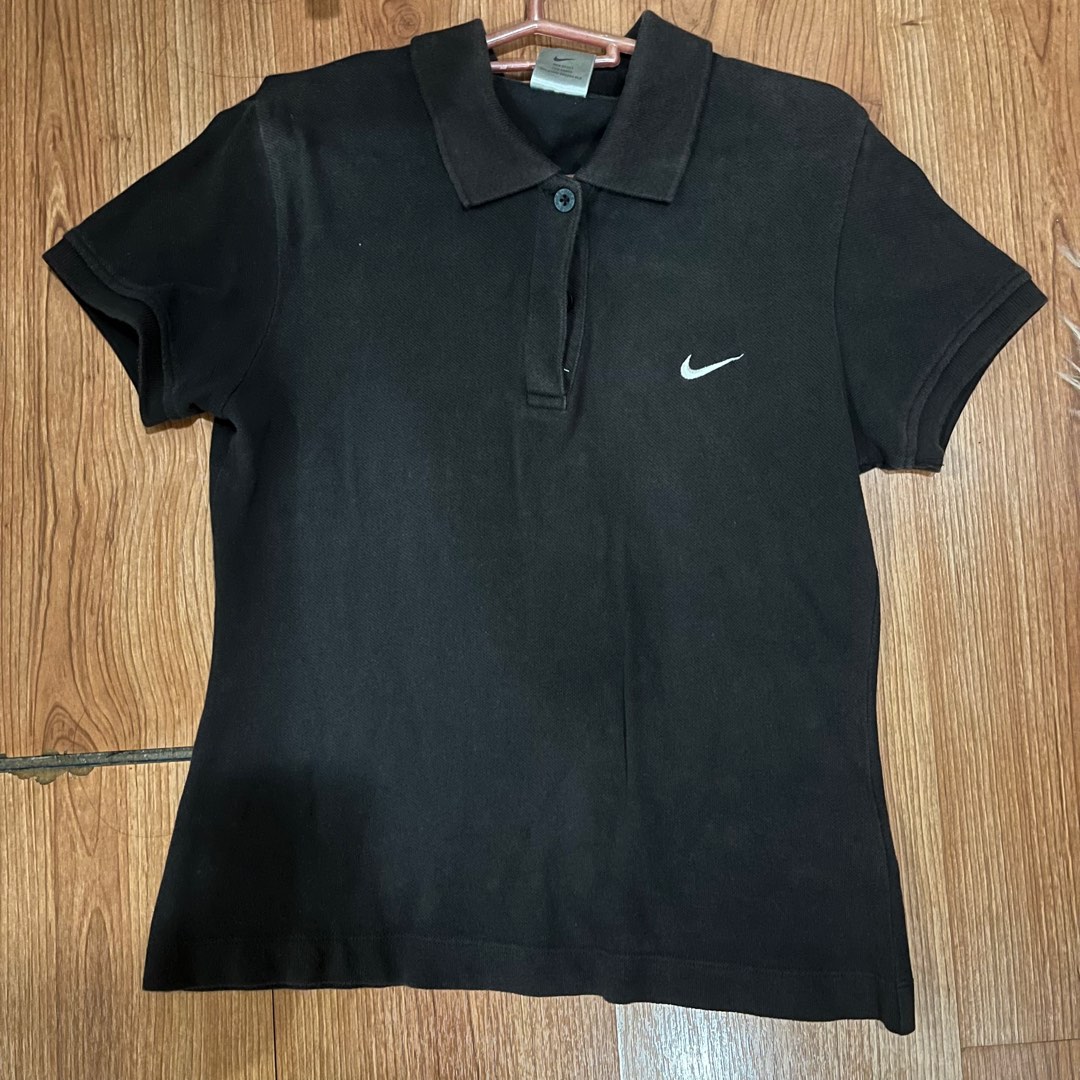 womens black nike polo