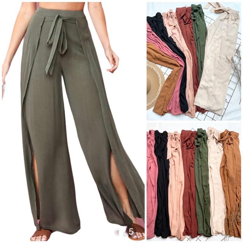 BOHO High Slit Beach Pants, Women's Fashion, Bottoms, Other Bottoms on