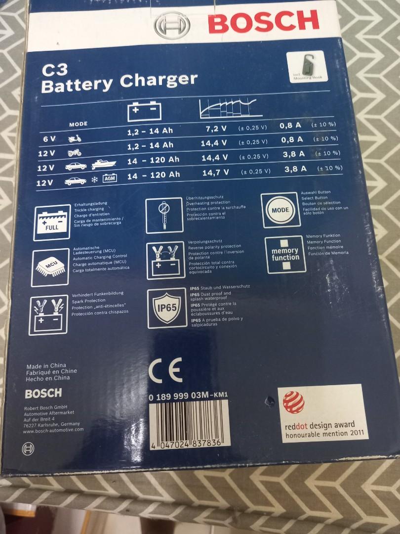 BOSCH C3 battery charger, Auto Accessories on Carousell