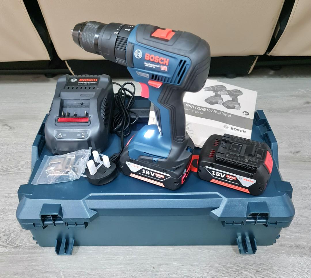 Bosch Professional Cordless Impact Drill/Driver GSB 18V50 Set