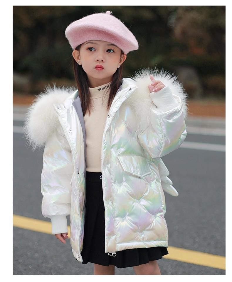 Brand new Unicorn luminous white pearl winter puffy coat jacket