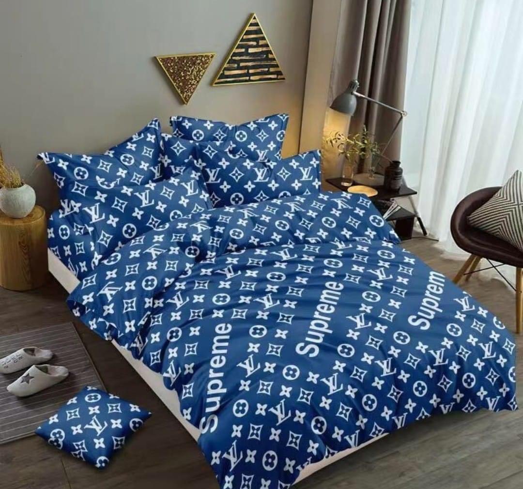 Louis Vuitton X Supreme bedsheet set with comforter, Furniture & Home  Living, Bedding & Towels on Carousell