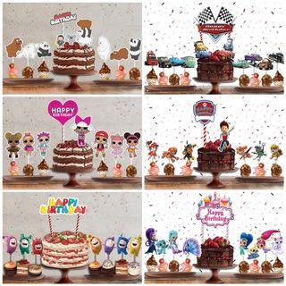 Cartoon Goodie bags and cake toppers for celebration