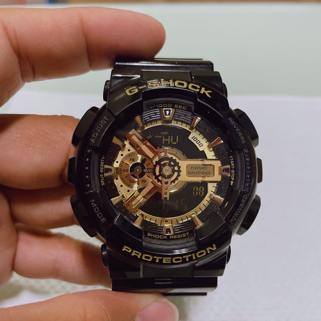 CASIO G-SHOCK GA-110GB 電子錶（黑金）正品, 名牌精品, 精品手錶在