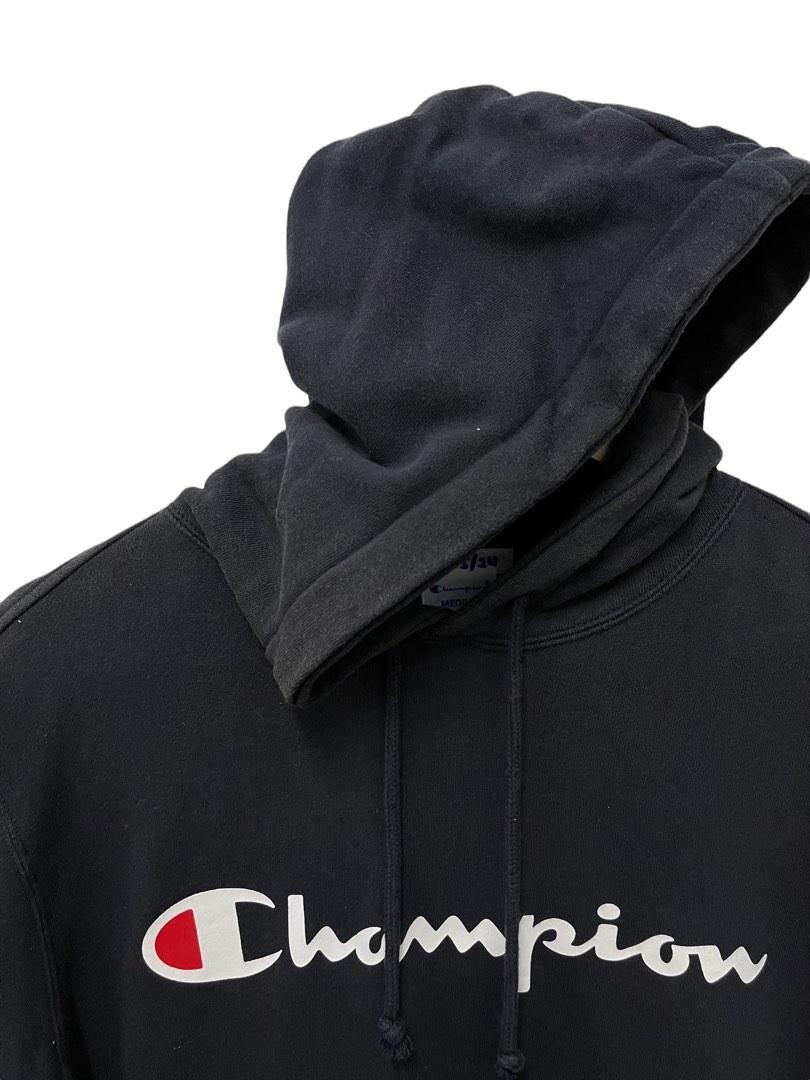 black champion hoodie with logo on arm