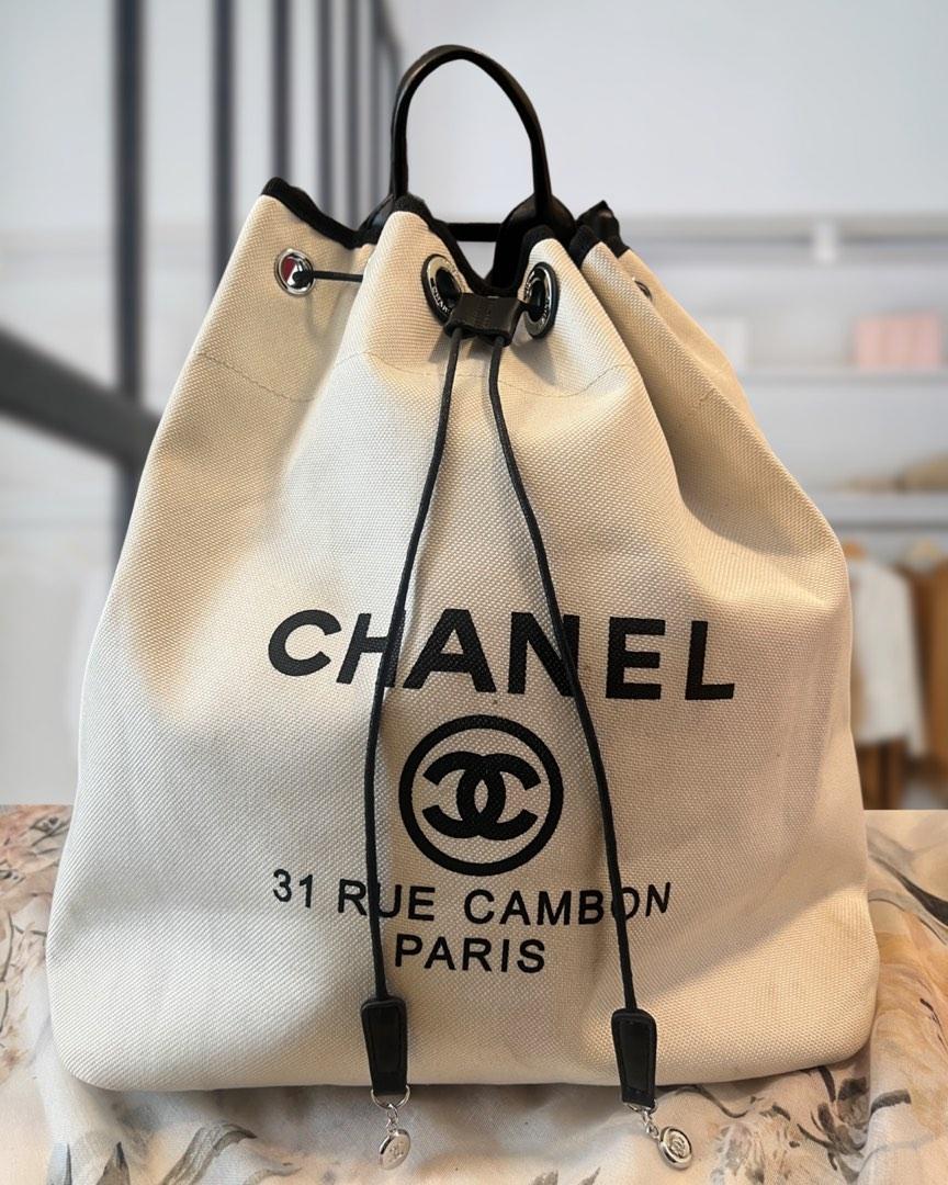 Chanel off online white backpack