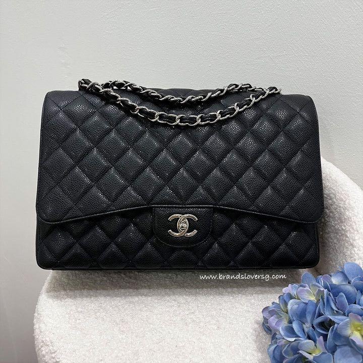 ✖️SOLD✖️ Chanel Maxi Classic Flap SF in Black Caviar SHW