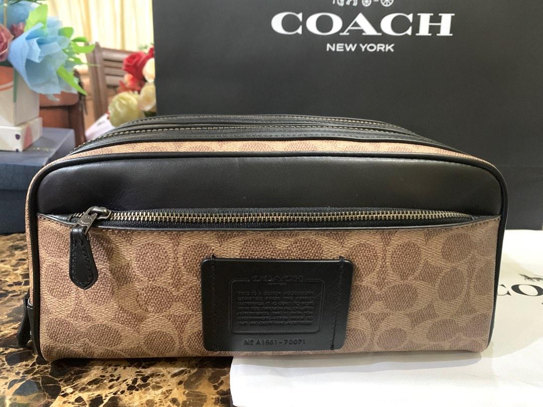 Coach Men s Double Zip Dopp Kit in Signature Canvas Brand New