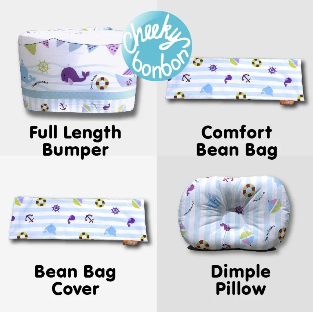 Cot Bumper and Baby Pillow Bundle Cheeky Bon Bon, Babies & Kids, Baby