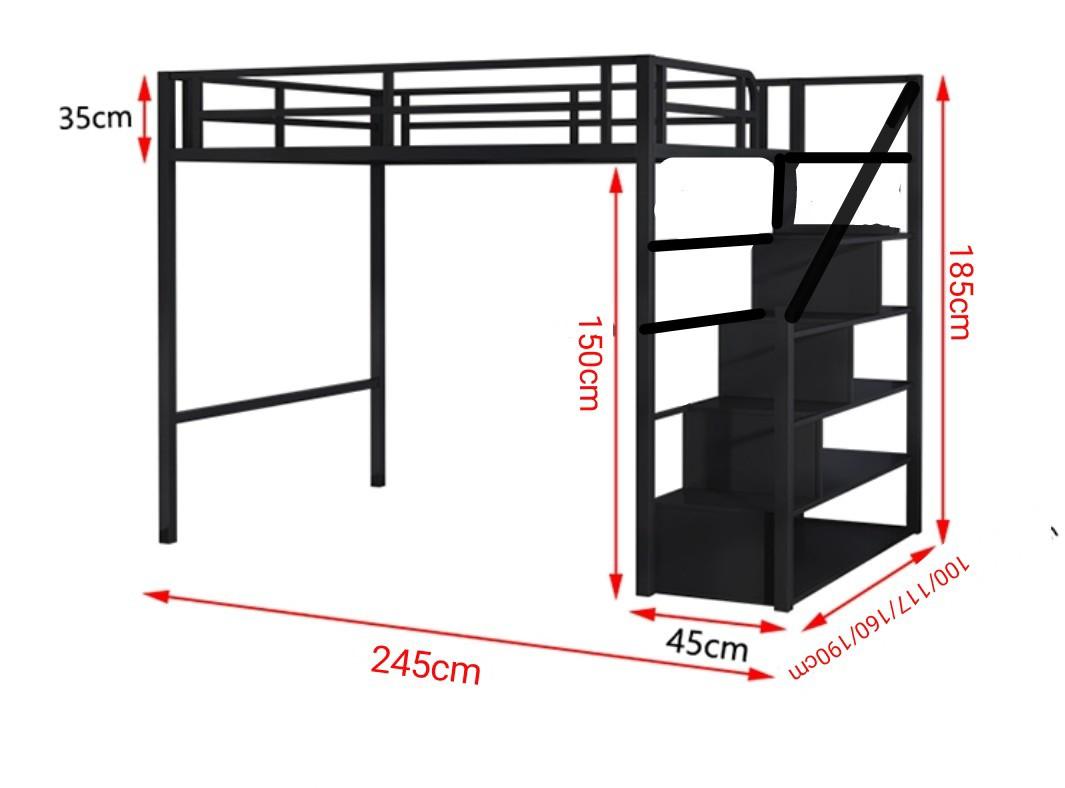 Customize loft bed /single/super single/king size., Furniture & Home