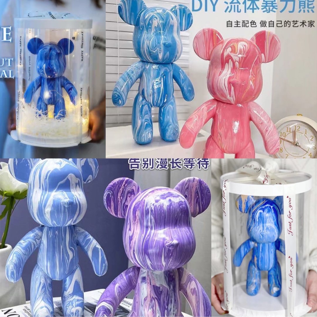 DIY Fluid Bearbrick (23cm) Painting Art Graffiti Toys Bonding Event