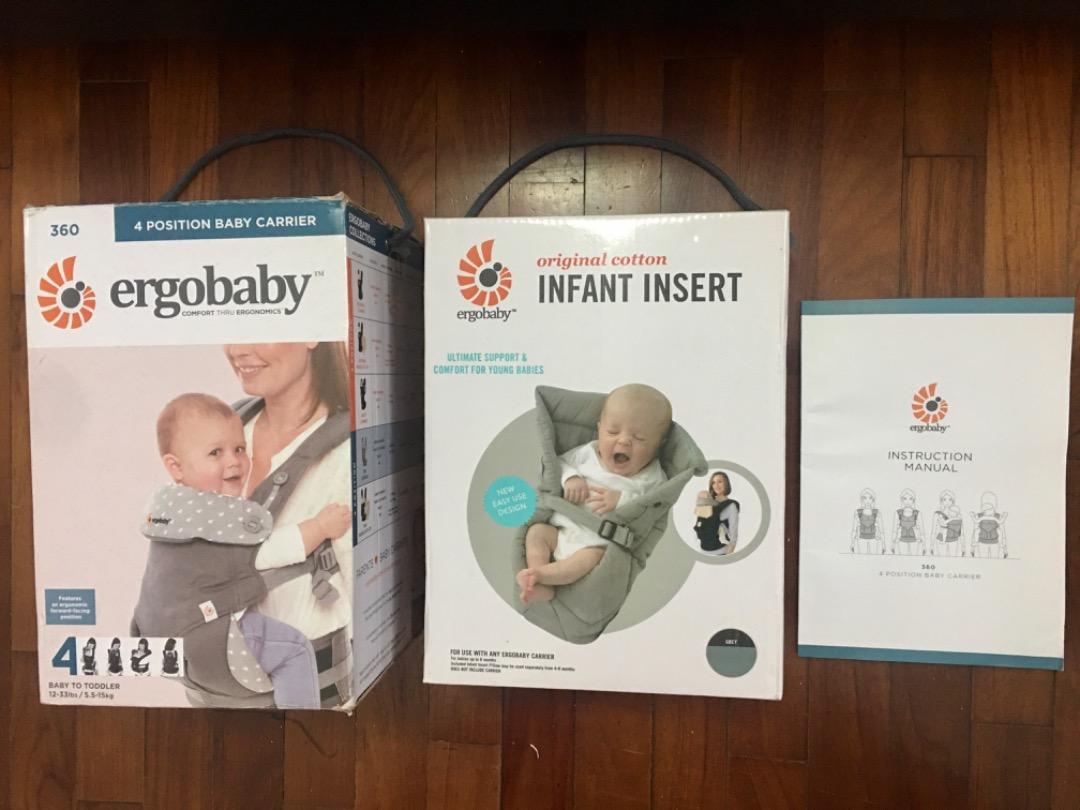 LAST DAY as MOVING OUT!! Ergobaby New Baby Carrier with Baby insert