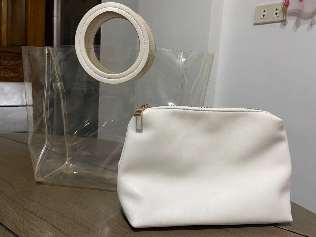 Forever 21 white transparent bag with pouch