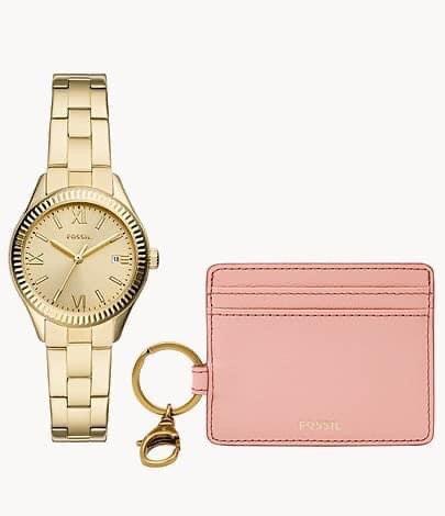 Fossil watch shop and wallet set