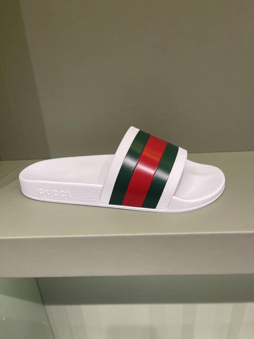 White gucci flip flops cheap on sale