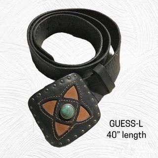 New Guess Black Leather Belt