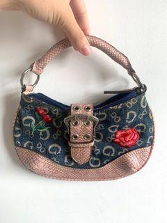 Guess Embroidered Denim Mini Handbag