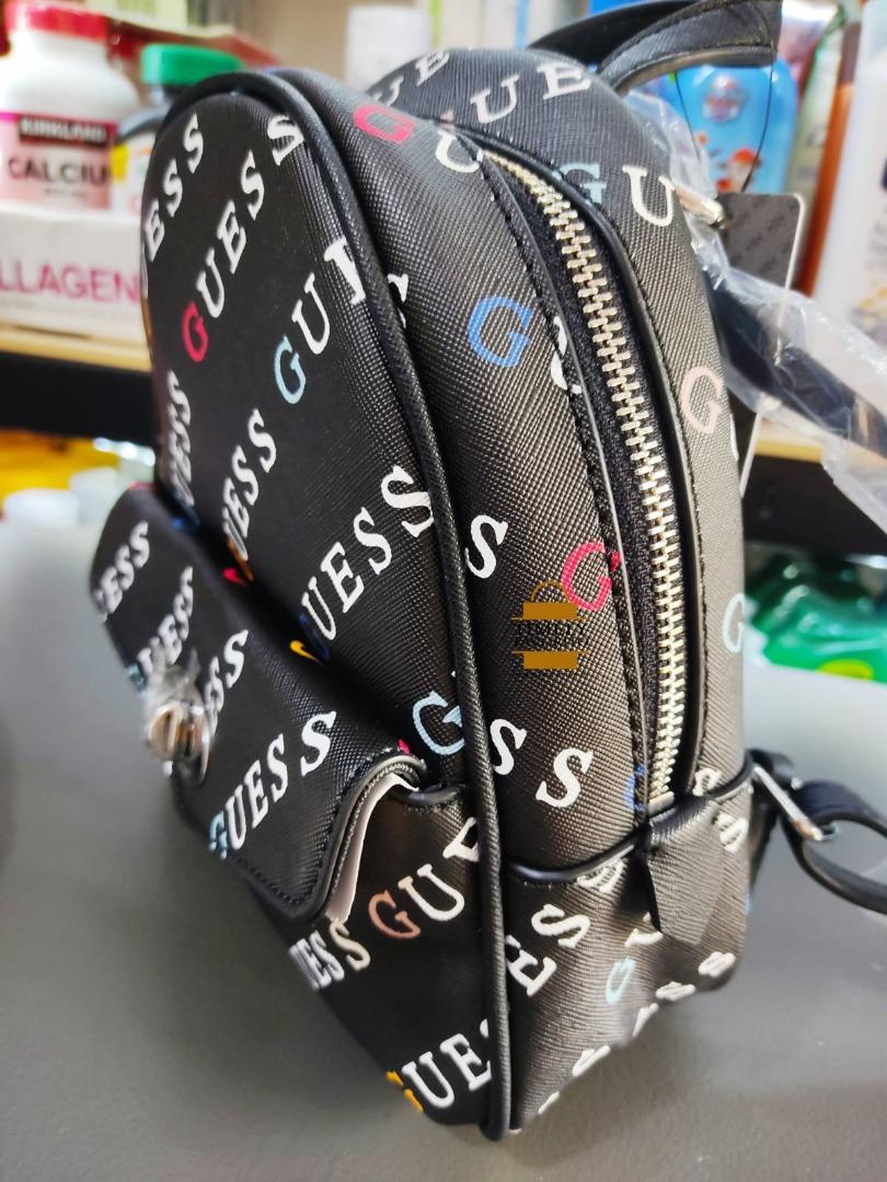 Guess Willie Logo Backpack Black, Women's Fashion, Bags & Wallets, Backpacks on Carousell