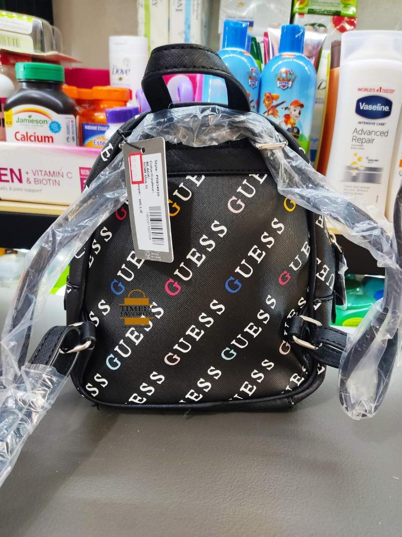 Guess Willie Logo Backpack Black, Women's Fashion, Bags & Wallets, Backpacks on Carousell