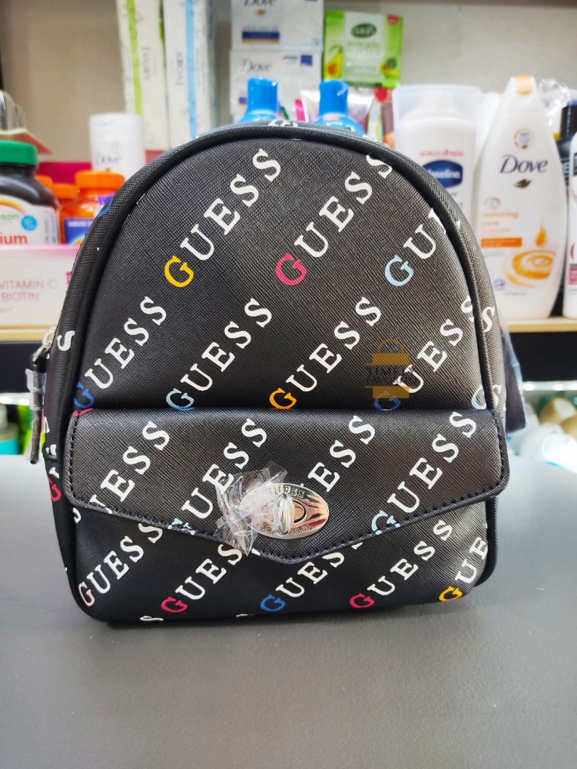 Guess Willie Logo Backpack Black, Women's Fashion, Bags & Wallets, Backpacks on Carousell