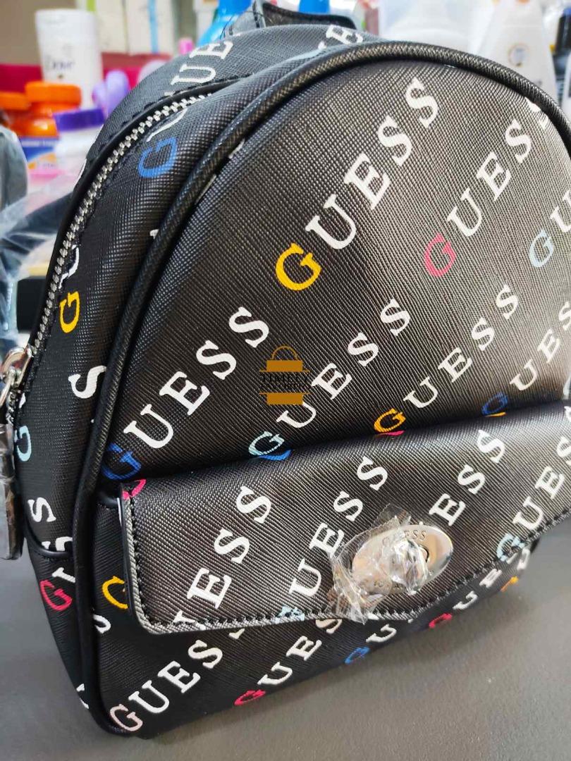 Guess Willie Logo Backpack Black, Women's Fashion, Bags & Wallets, Backpacks on Carousell