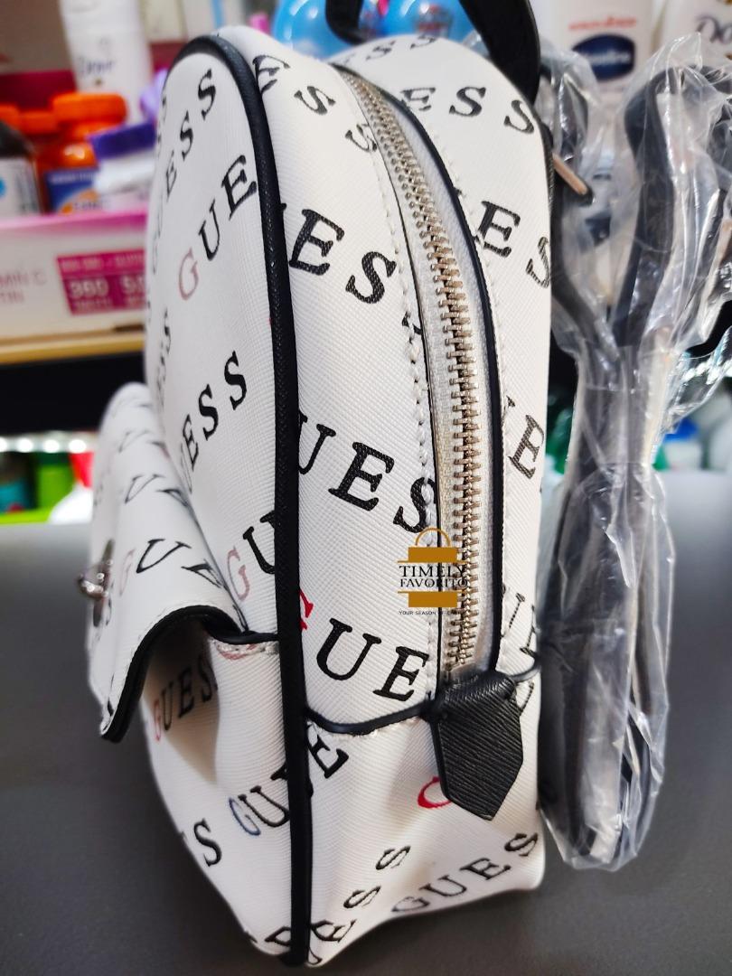 Guess Willie Logo Backpack White, Women's Fashion, Bags & Wallets, Backpacks on Carousell