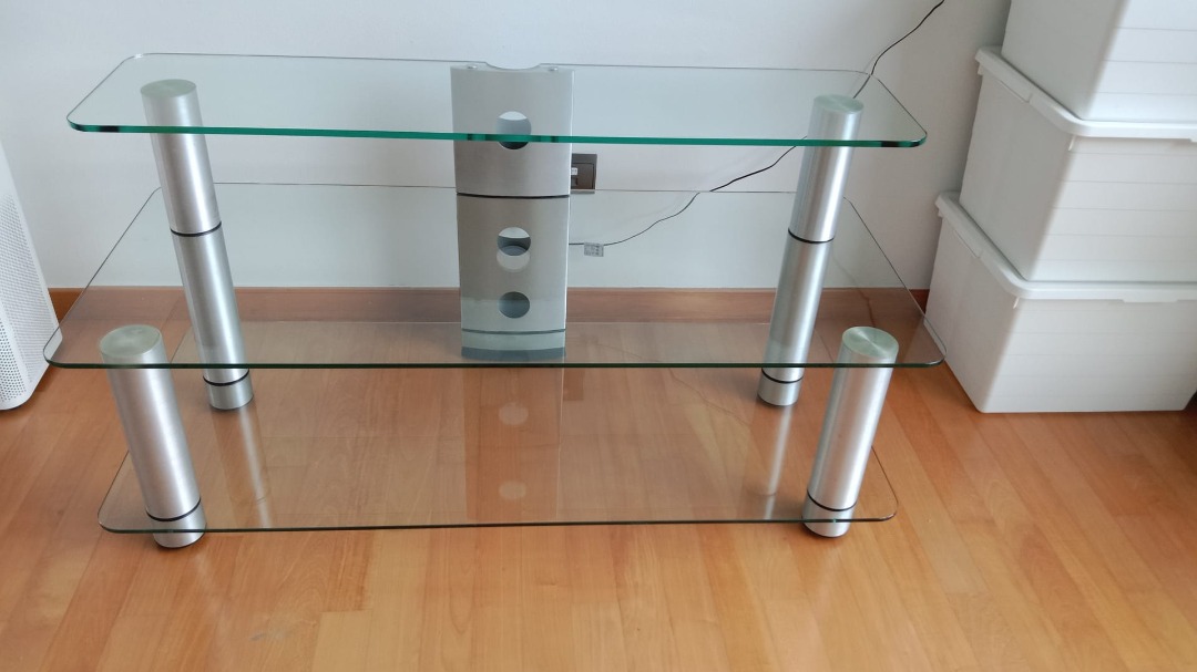 Hi Fi Rack Tempered Glass 3 Stack / TV console, Furniture & Home Living, Furniture, TV Consoles