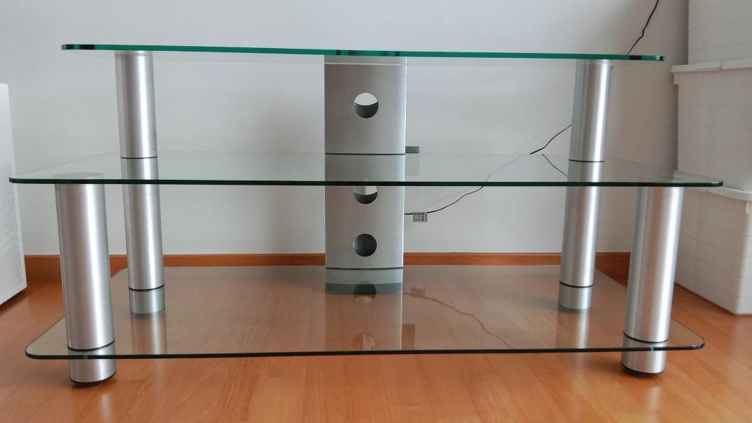 Hi Fi Rack Tempered Glass 3 Stack / TV console, Furniture & Home Living, Furniture, TV Consoles