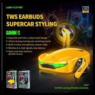 HIFI SOUND AUDIO WEKOME VA07 TWS EARBUDS SUPERCAR STYLING GAMING HEADSET WIRELESS BLUETOOTH EARPHONE