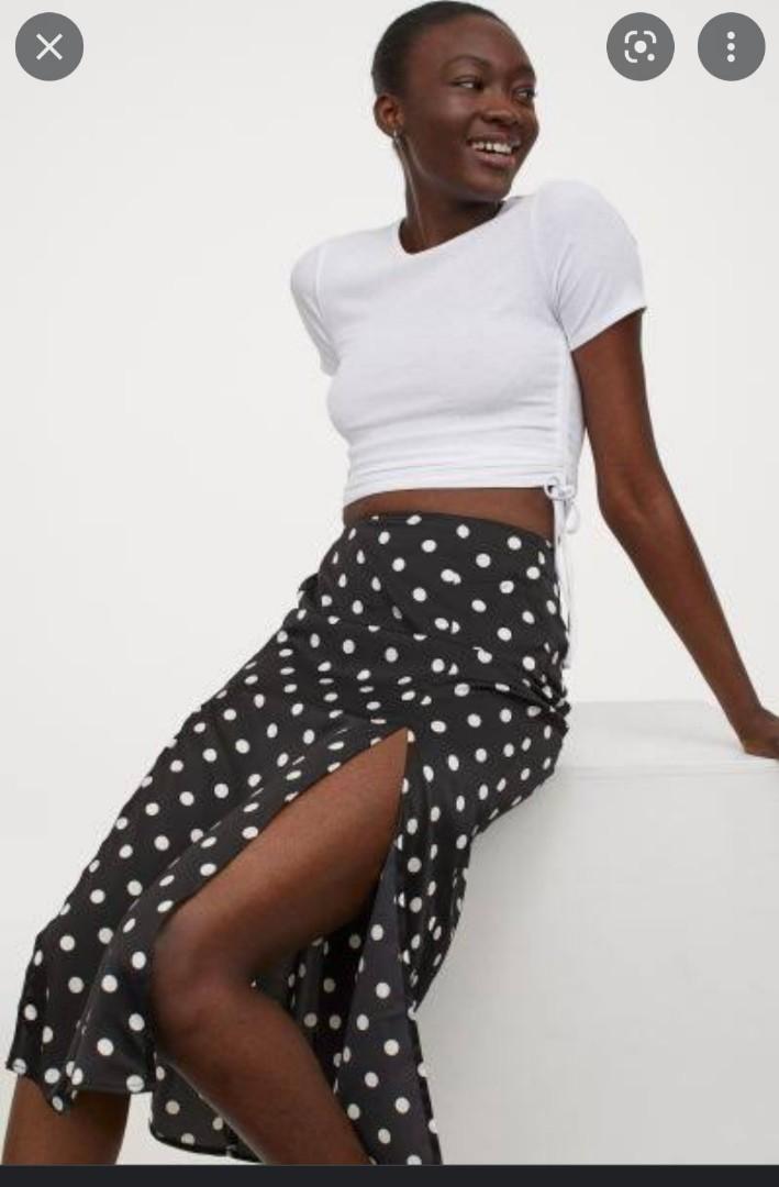 Double slit midi skirt top