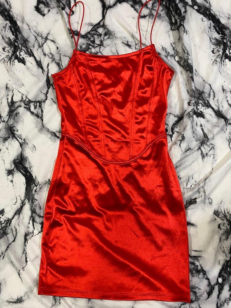 H&m red outlet mini dress