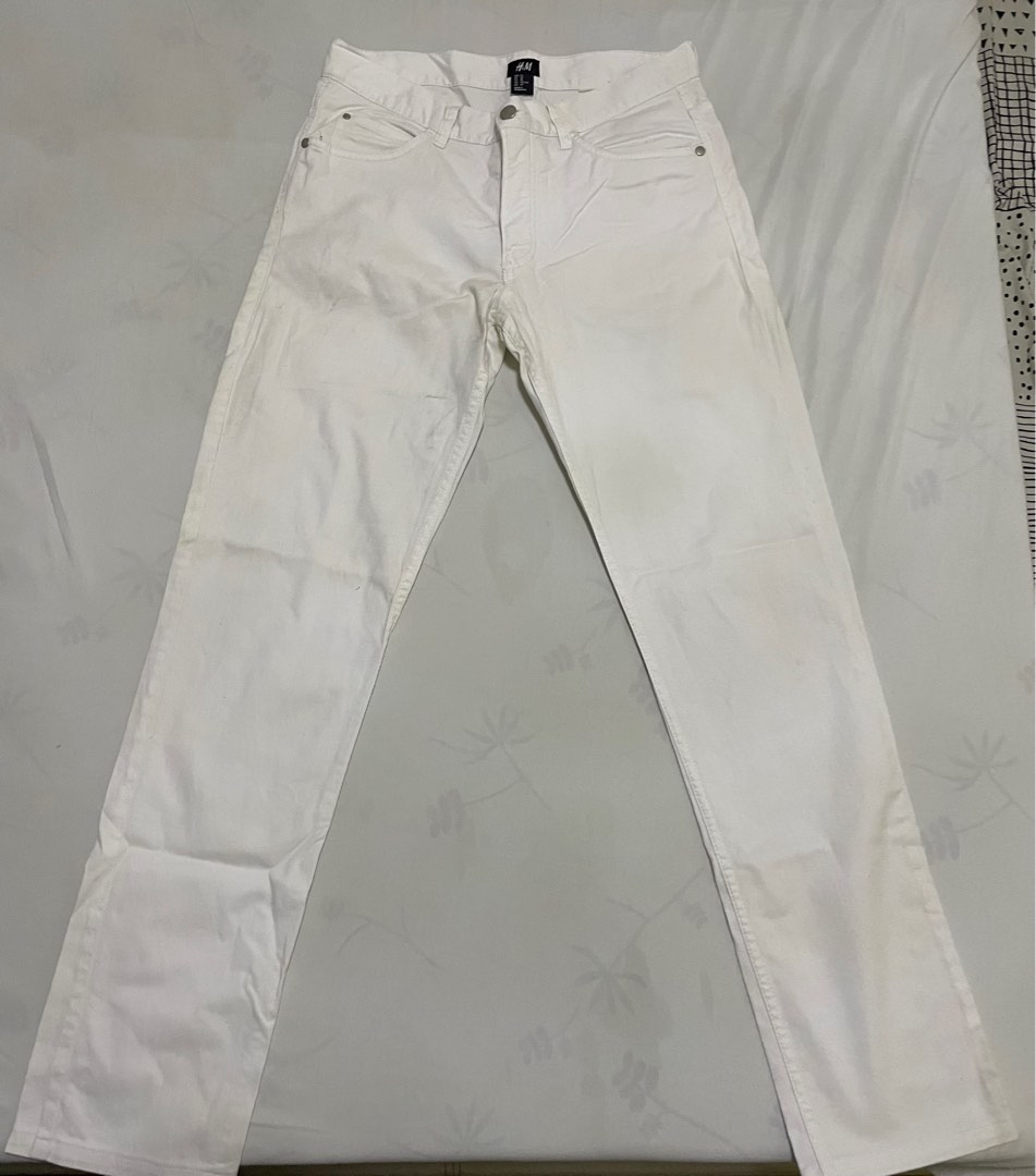 H&m white pants mens top
