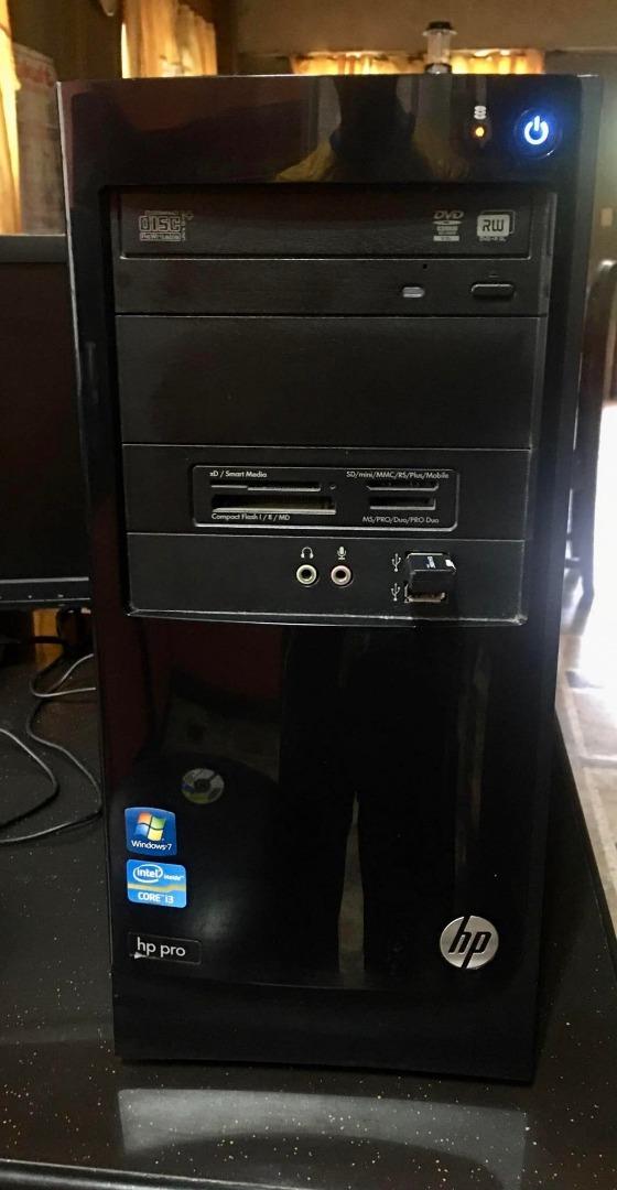 HP Pro 3300 MT PC Core i3 Desktop w/ dual monitors setup, Computers & Tech, Desktops on Carousell