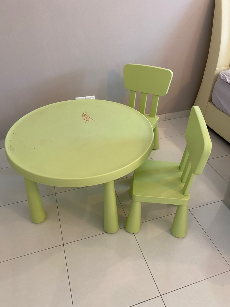 IKEA MAMMUT Children Table and chairs set, Babies & Kids, Baby Nursery