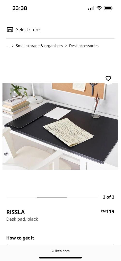 IKEA RISSLA DESK PAD BLACK, Furniture & Home Living, Furniture, Tables & Sets on Carousell