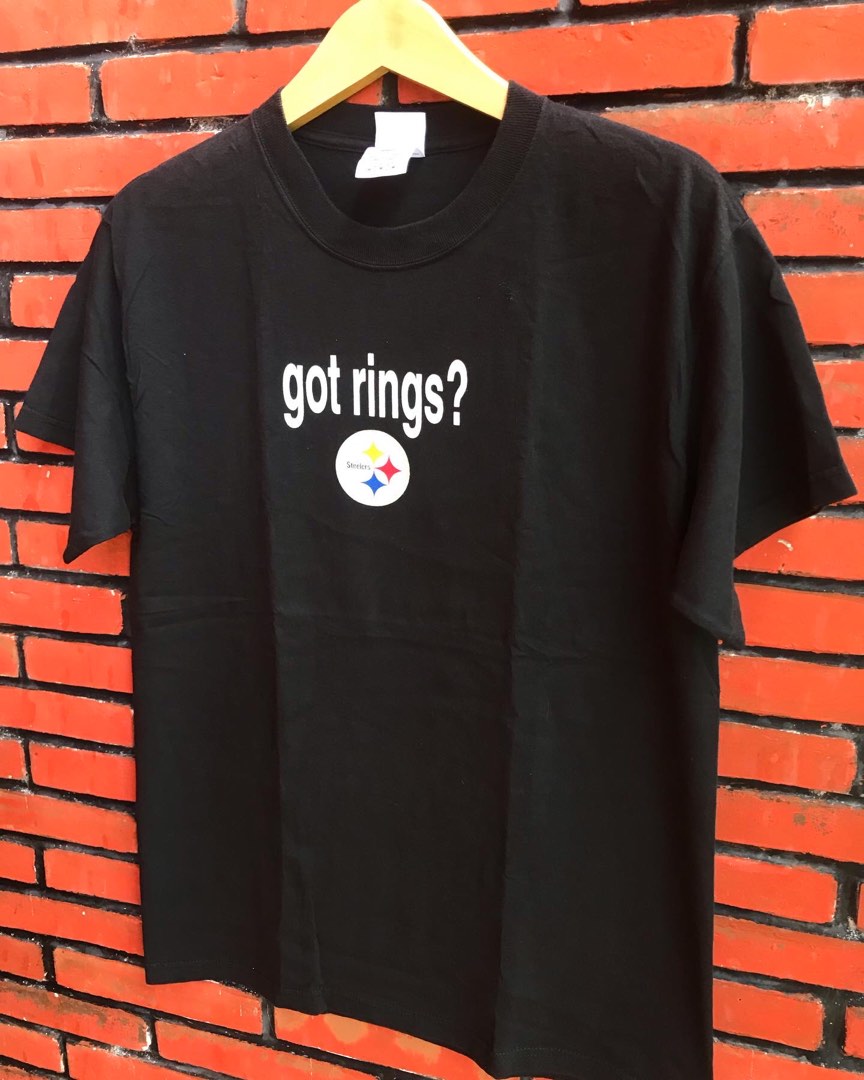 Vintage Steelers “Got Rings?” Tee, Size L, No cracking