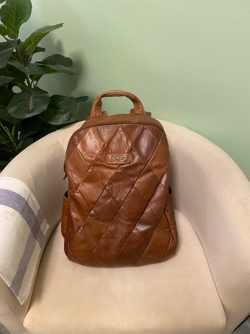 Kickers leather backpack shop