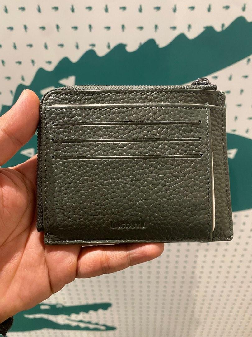 Lacoste Men's Monogram Print Leather Card Holder