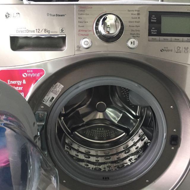 LG 12/8kg, 6 Motion Inverter Direct Drive Washer Dryer, TV & Home