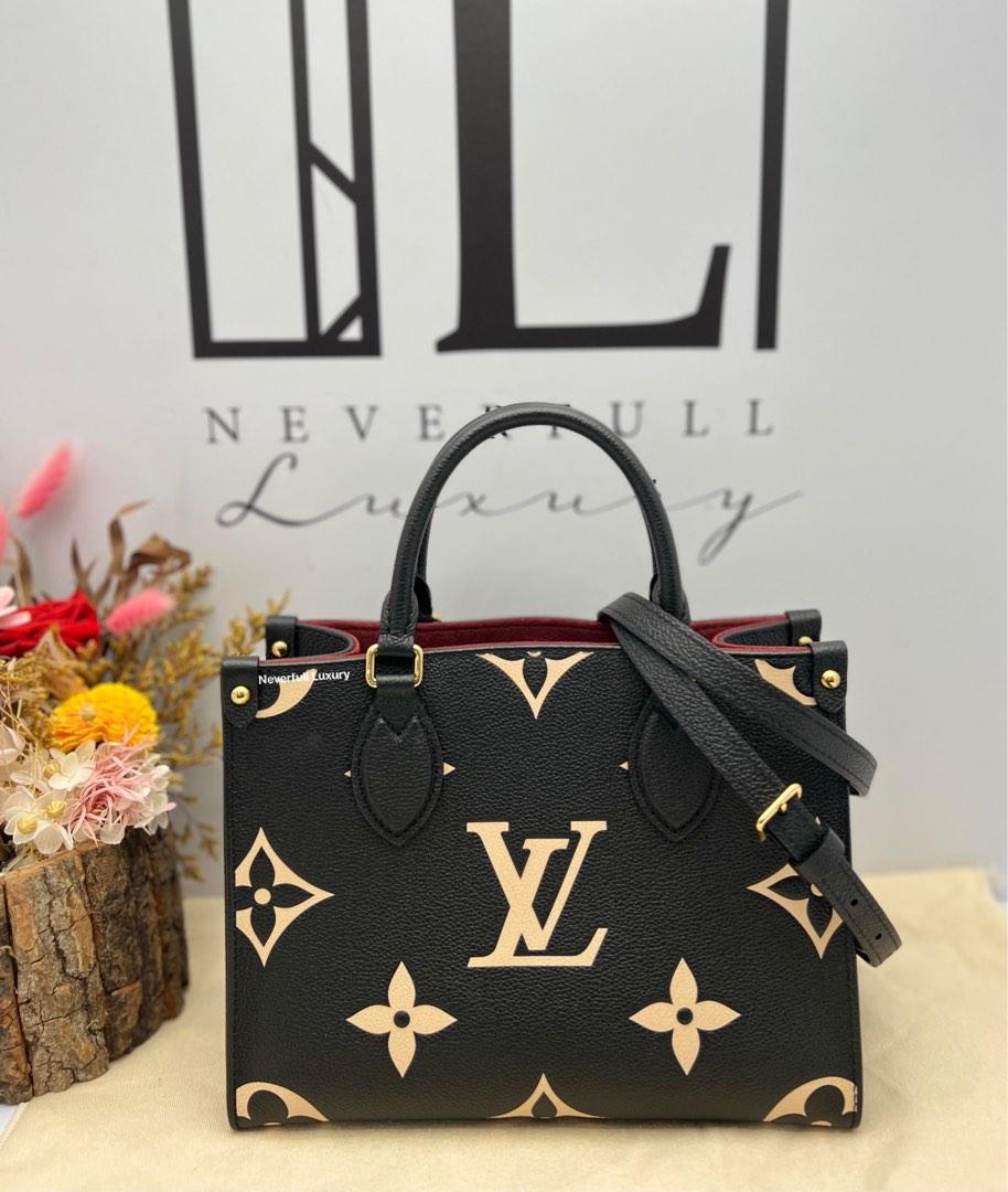 Louis Vuitton Black Neverfull MM Giant Flower Monogram Empreinte Leather Bag
