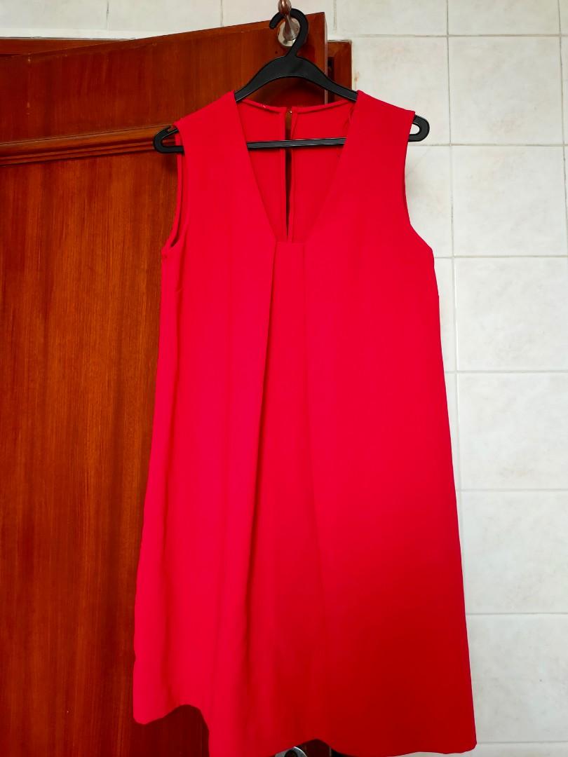 Mango Japan Red Dress, Women's Fashion, Dresses & Sets, Dresses on
