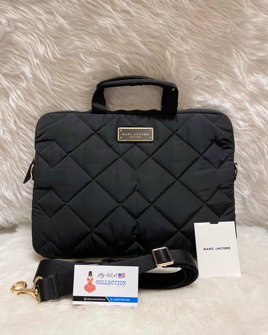 Marc Jacobs Quilted Nylon Laptop Bag Black, Luxury, Bags & Wallets on