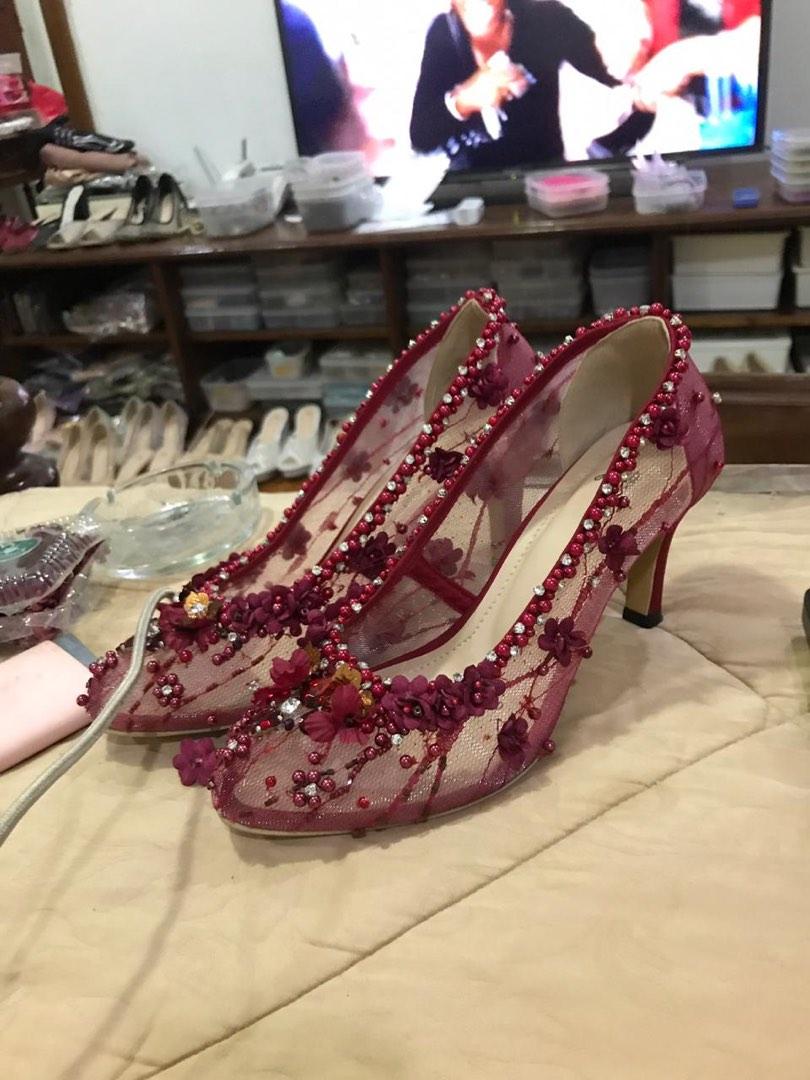 Stiletto Heel Rhinestone Wedding Shoes With White Imitation Pearl And  Rhinestone Embellishments Perfect For Bridal, Prom, And Formal Events From  Kokig, $101.52 | DHgate.Com