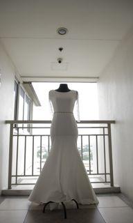 Minimalist Wedding Gown free Veil and Bridal Robe