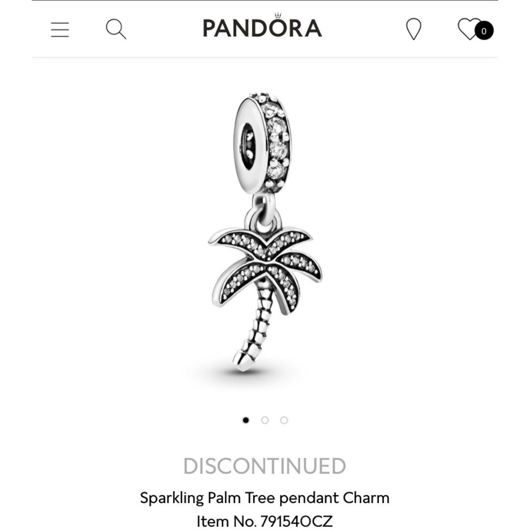 Pandora Sparkling Palm Tree Dangle Charm, Women's Fashion, Jewelry