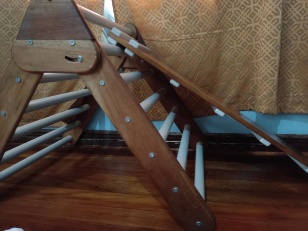 Pikler Triangle Wooden Climber (Category: Infant Playtime) located in Minglanilla. Submitted by thefrugalme (Listing ID 1184793899, Image 1). Description: last price for pick up only ( MINGLANILLA CEBU) Bought at Happystoryco, 16,750 including shipping fee (price nasa photos) issues: penmarks and some scratches rfs: decluttering and outgrown already mop: gcash, bpi, chinabank.