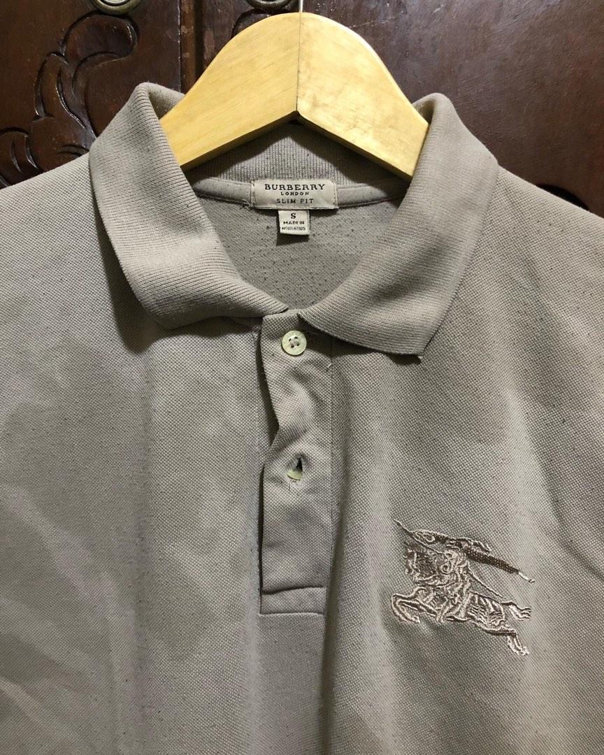 Burberry polo shirt big logo clearance