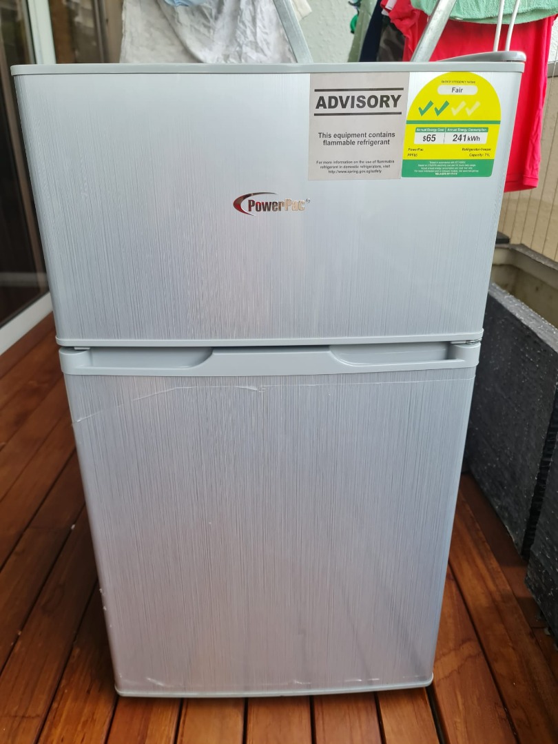 PowerPac Mini Bar Fridge 71L 2 Door with Freezer (PPF85), TV & Home