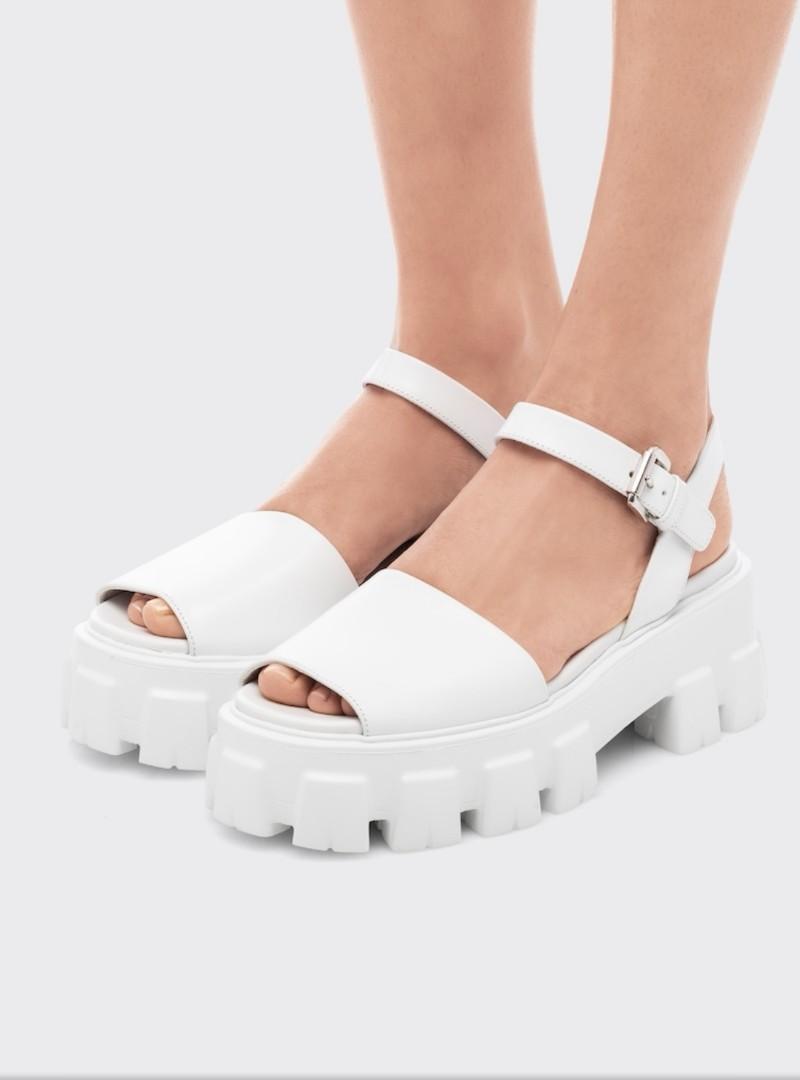 Prada monolith brushed leather sandals